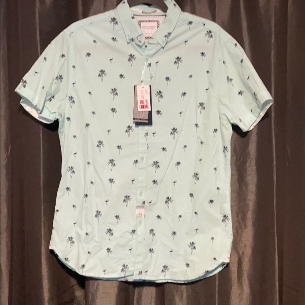 Denim & Flower button down short sleeve shirt